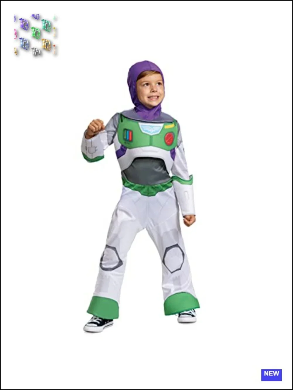 Space Hero Kids Costume - White, Green & Purple